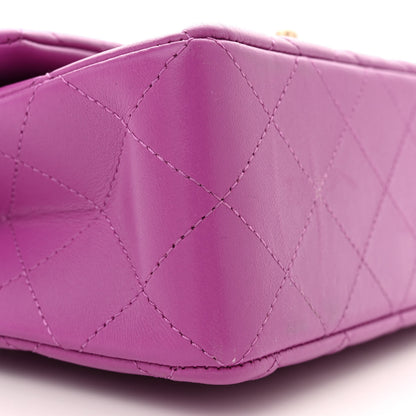 Chanel Lambskin Quilted Small Double Flap Purple 9 of 12