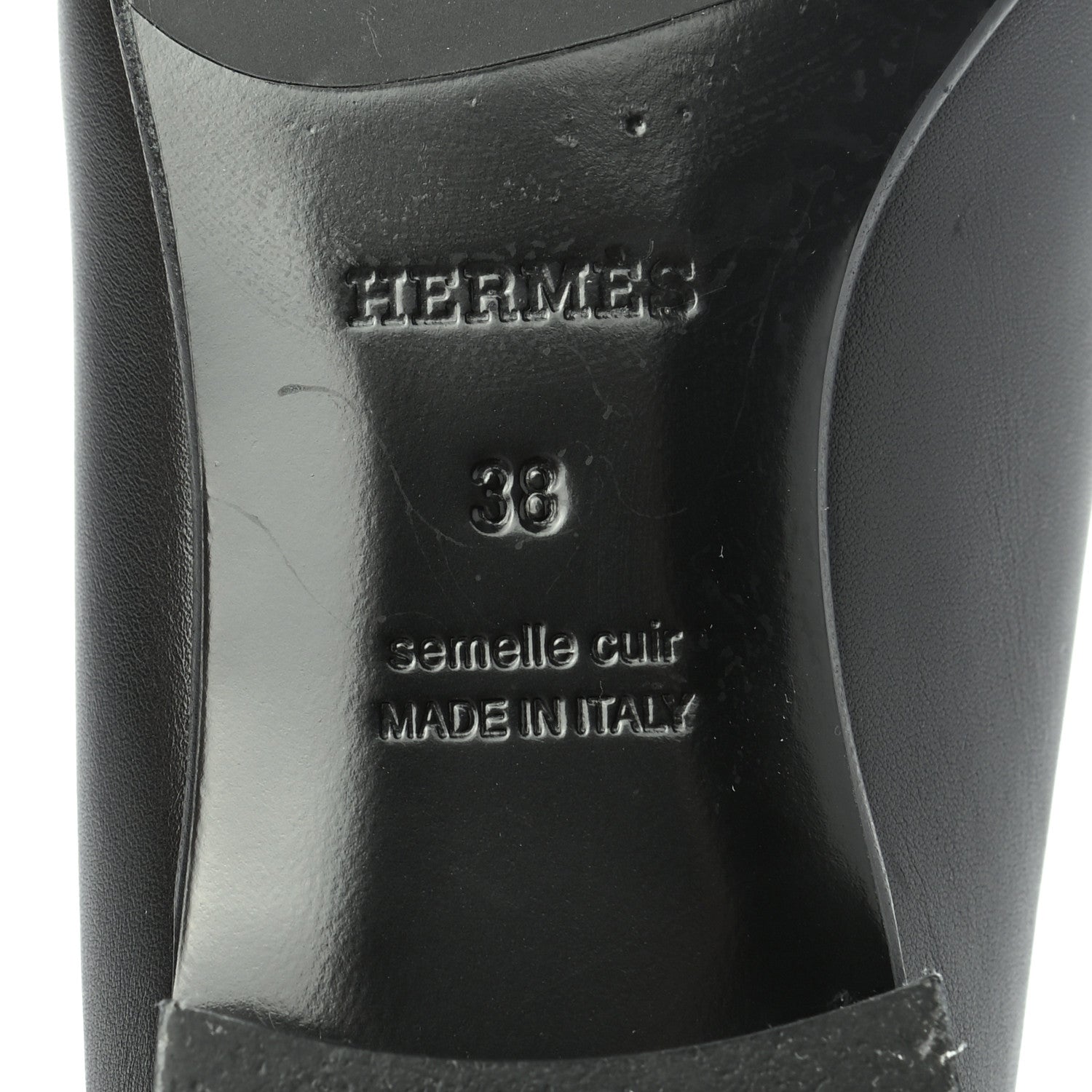 Hermes Calfskin Womens Paris Loafers 38 Black White 6 of 8
