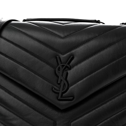 Saint Laurent Calfskin Y Quilted Monogram Monochrome Medium Loulou Chain Satchel Black 7 of 12