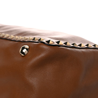 Valentino Garavani Vitello Medium Rockstud Tote Brown 10 of 18