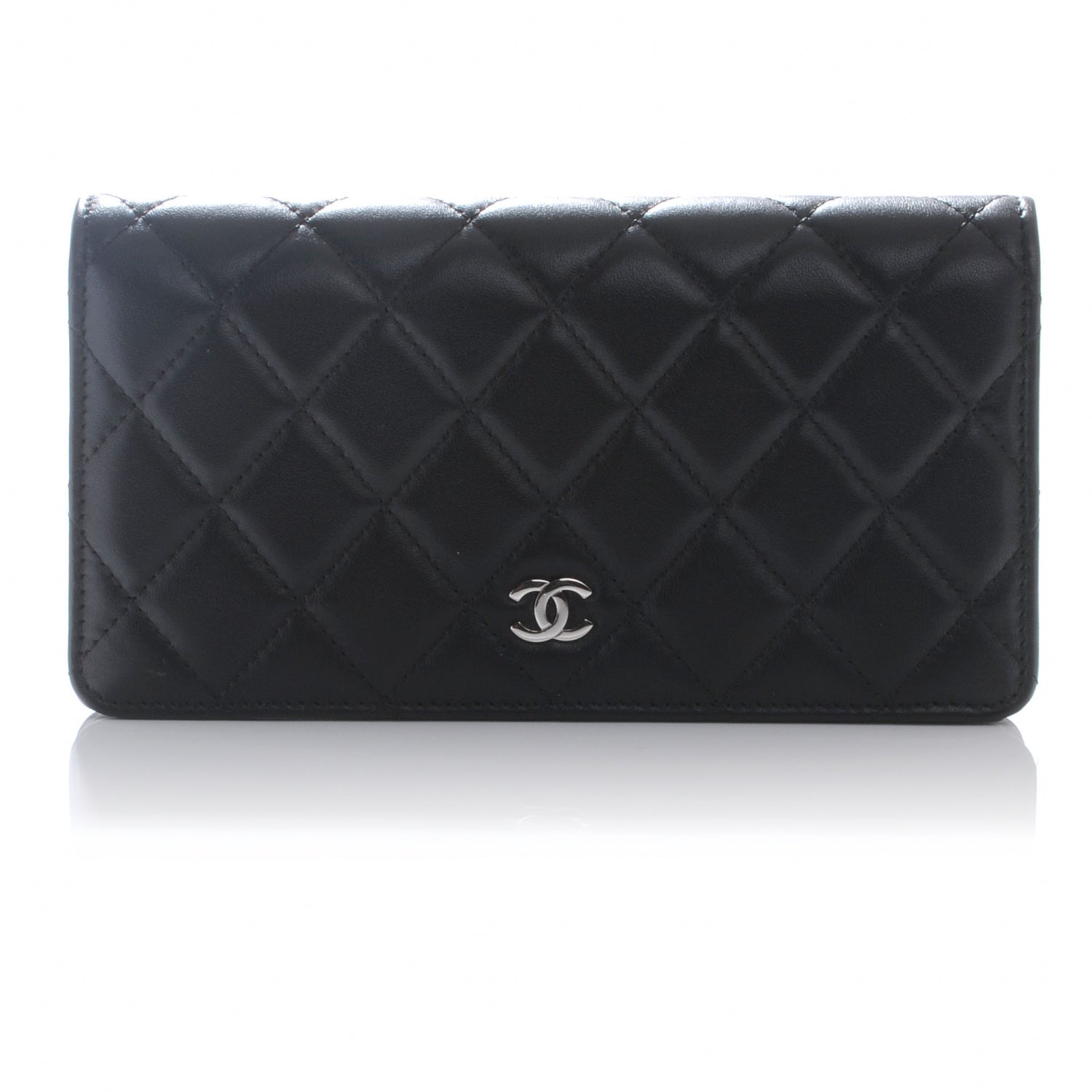 Chanel Lambskin Quilted Yen Wallet Black 1 of 8