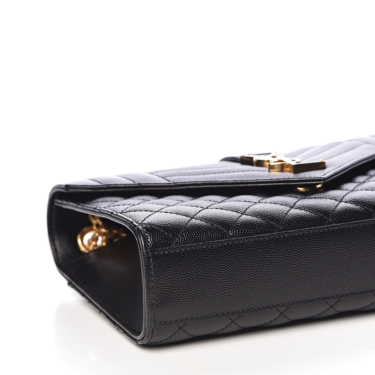 Saint Laurent Grain De Poudre Textured Mixed Matelasse Triquilt Medium Monogram Satchel Black 8 of 10