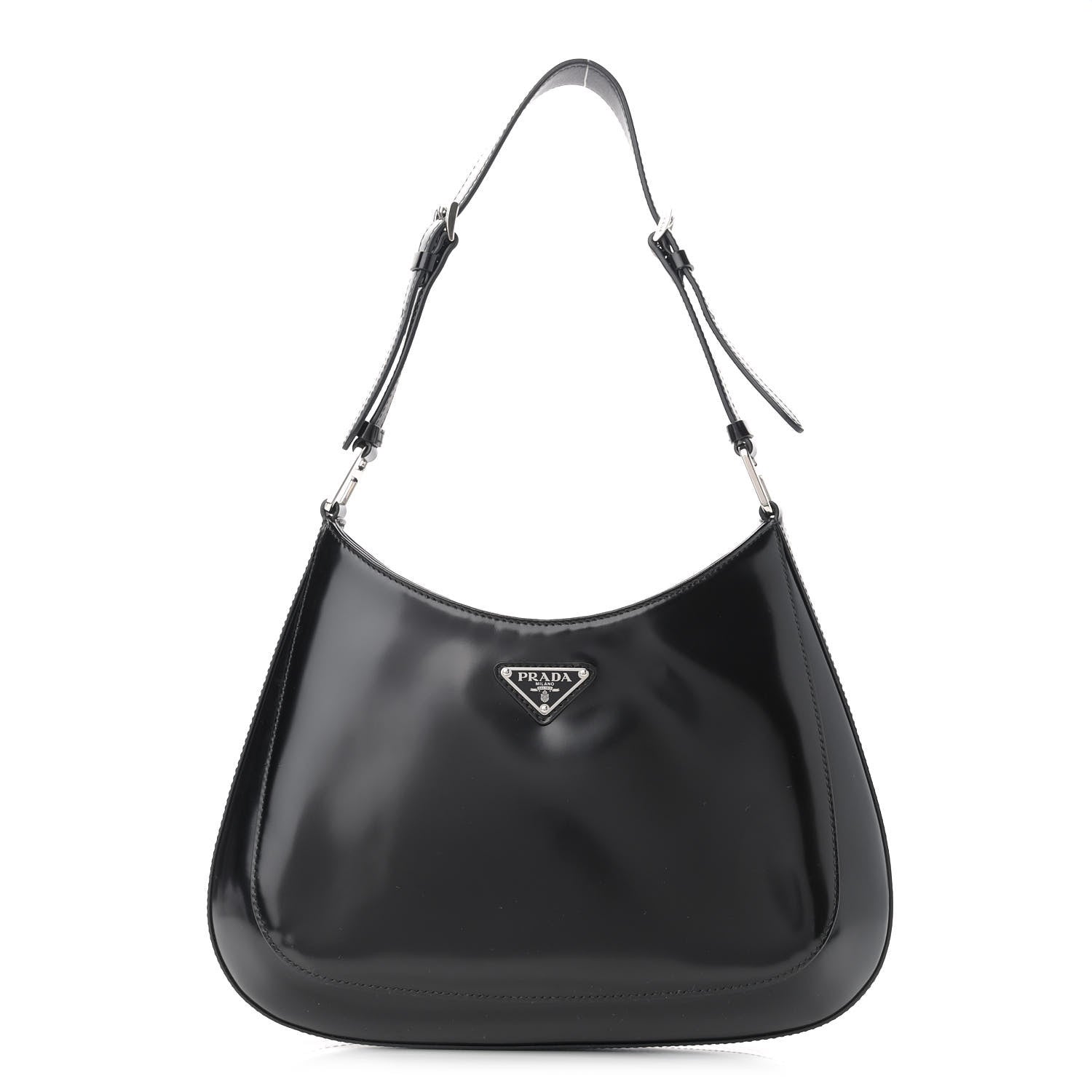 Prada Spazzolato Cleo Adjustable Strap Shoulder Bag Black 1 of 11