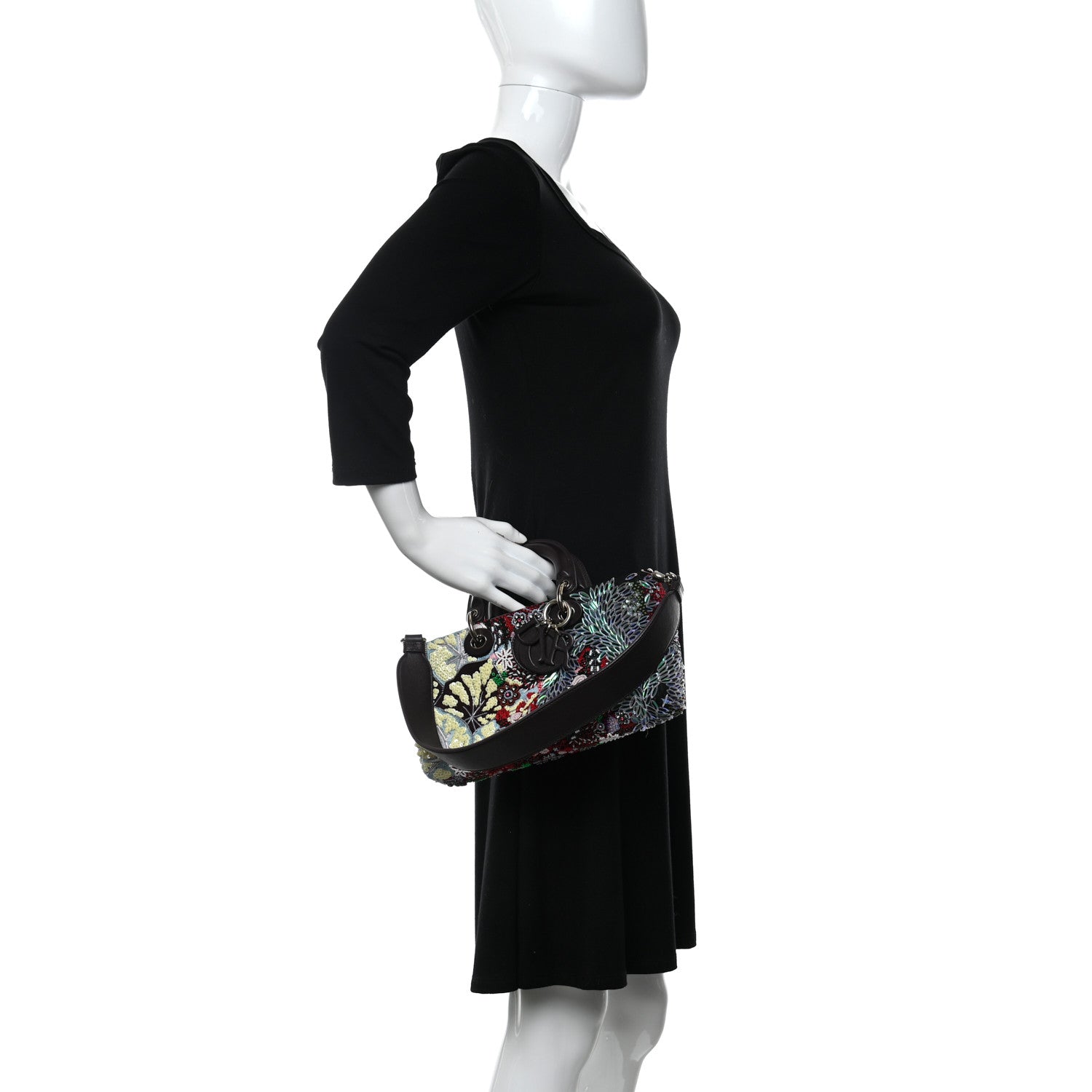 Christian Dior Calfskin Embroidered Sequin East West Lady Dior Multicolor 2 of 13