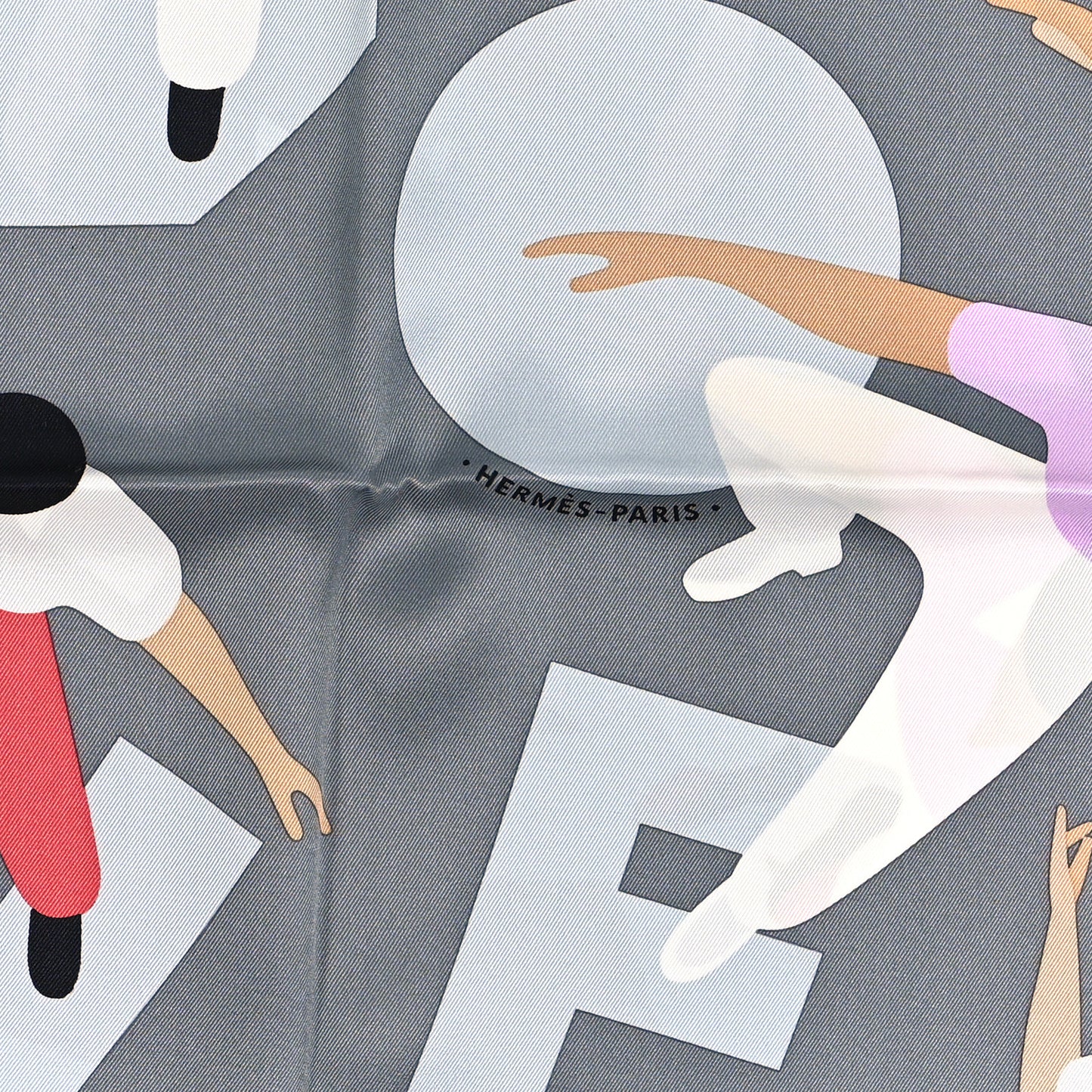 Silk Hommage a Gene Kelly Scarf 70 Gris Rose White