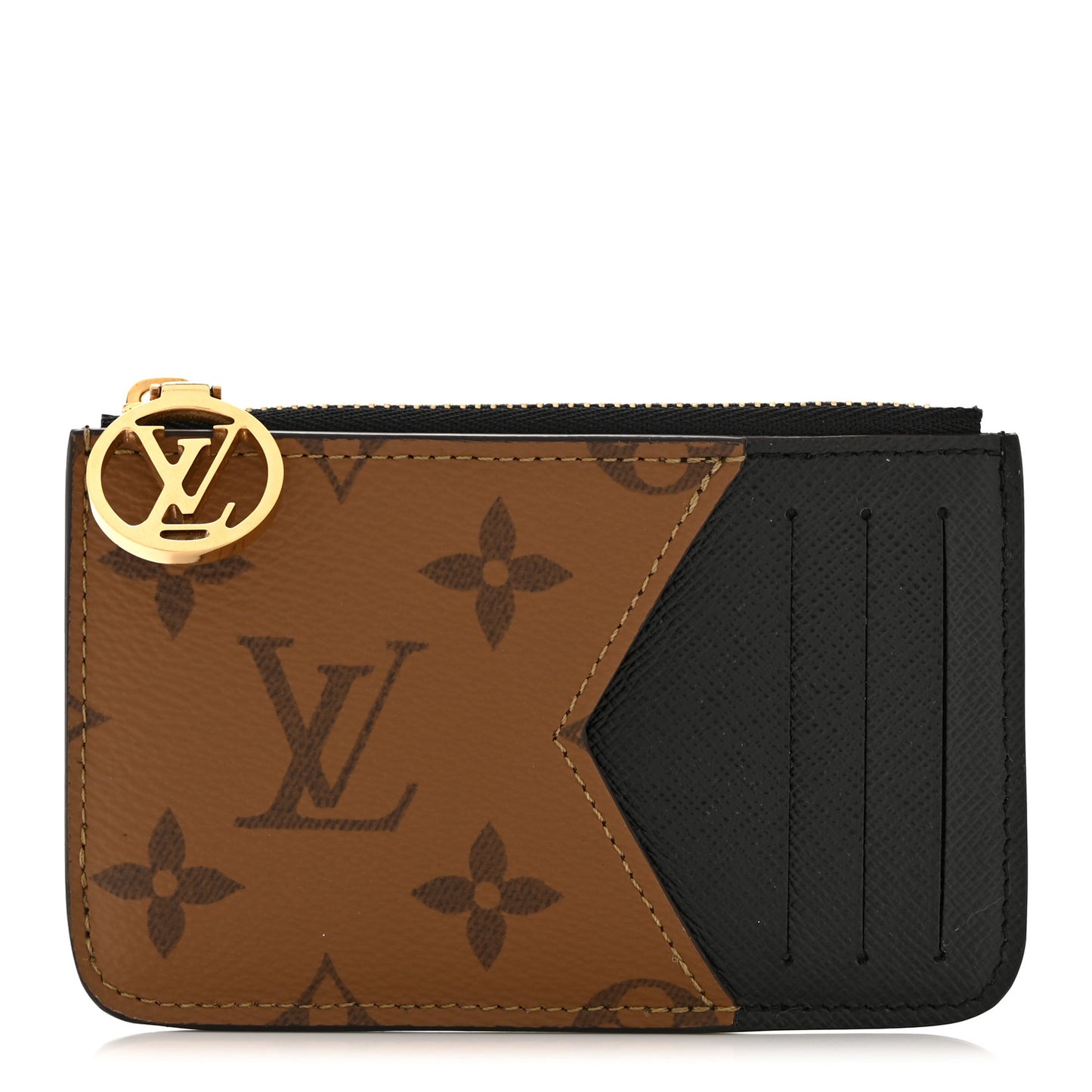 Reverse Monogram Zipped Romy Card Holder