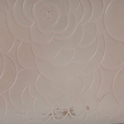 Chanel Lambskin Camellia Embossed Large Gusset Zip Around Wallet Beige 10 of 12