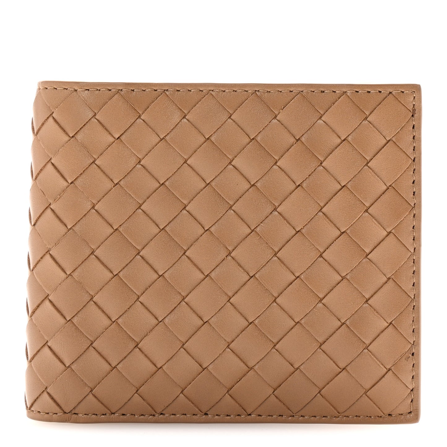 Nappa Intrecciato Bi-Fold Wallet Brown