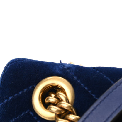 Gucci Velvet Matelasse Medium GG Marmont Shoulder Bag Cobalt Blue 9 of 11
