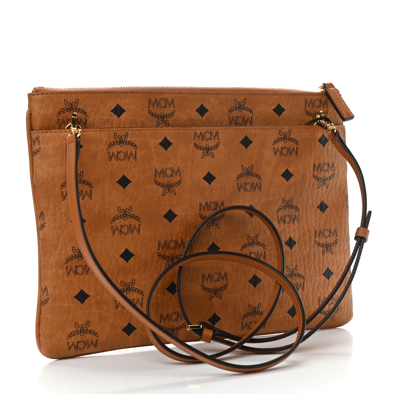 MCM Visetos Original Medium Pouch Cognac 3 of 10
