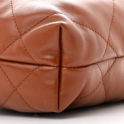 Chanel Shiny Calfskin Quilted Mini Chanel 22 Light Brown 10 of 11