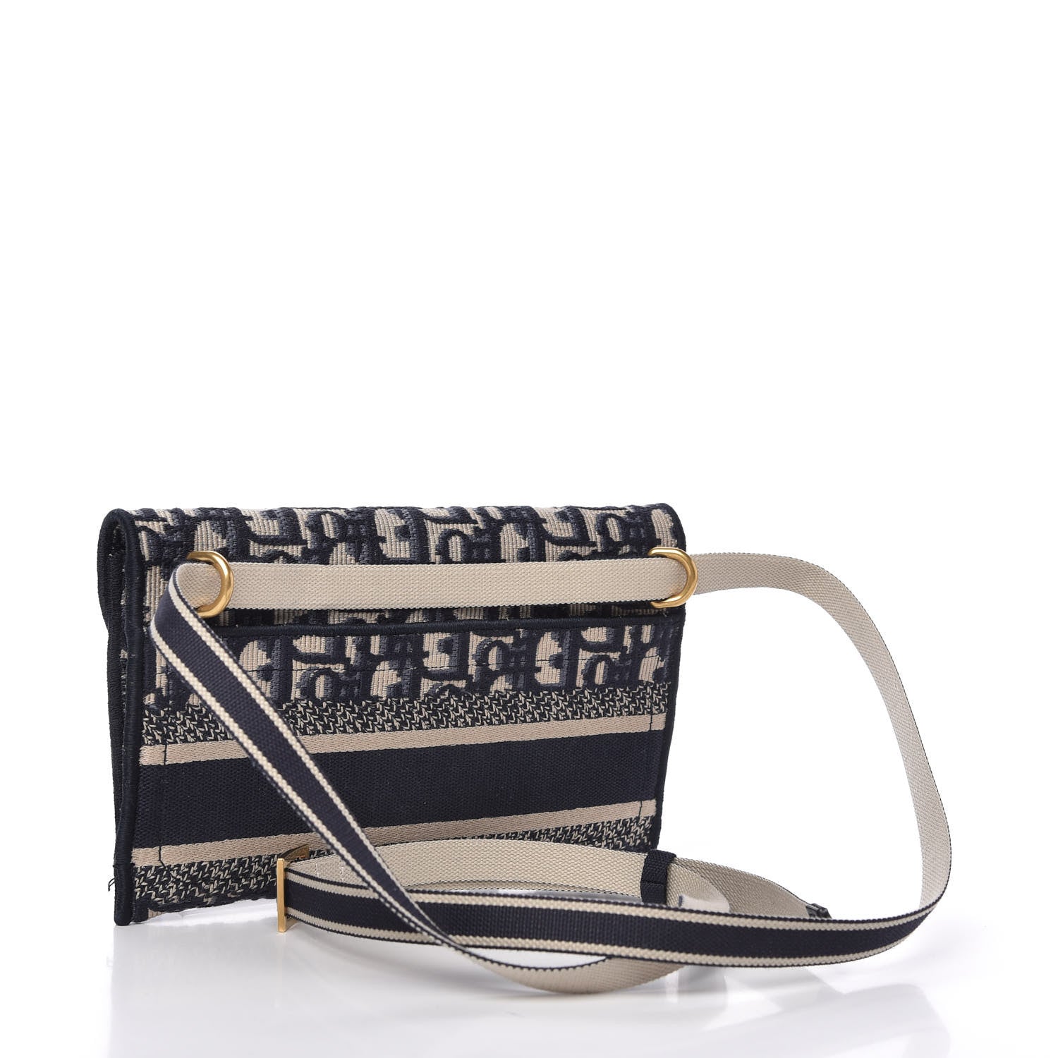 Christian Dior Oblique Slim Saddle Pouch Blue 3 of 10
