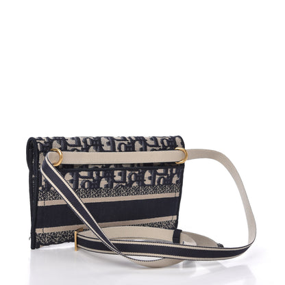 Christian Dior Oblique Slim Saddle Pouch Blue 3 of 10