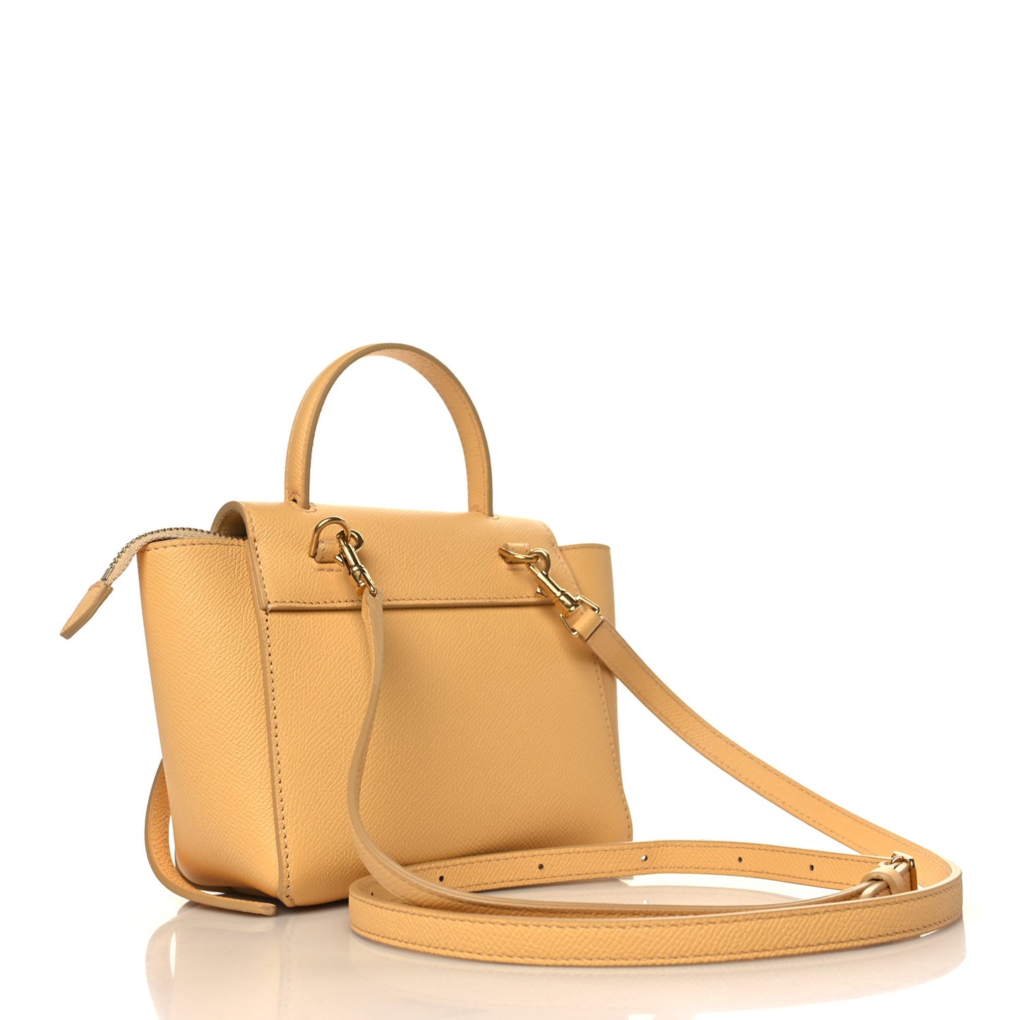 Grained Calfskin Pico Belt Bag Pale Yellow