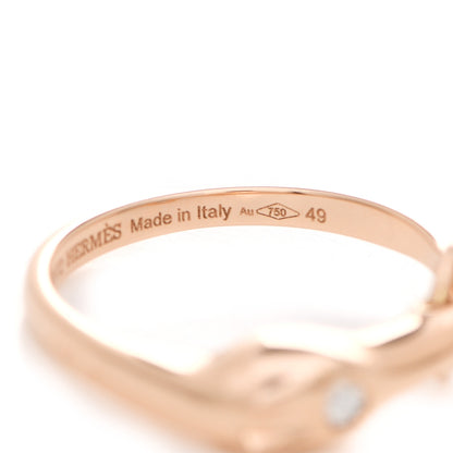 Hermes 18K Rose Gold Diamond TPM Galop Ring 49 4.75 6 of 7