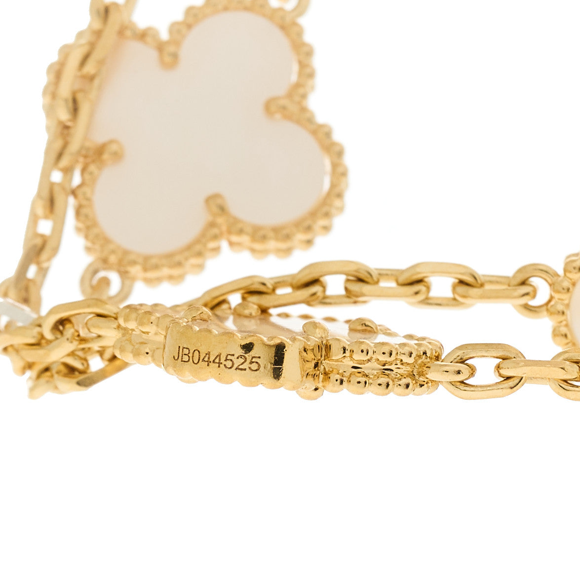 Van Cleef & Arpels 18K Yellow Gold Mother of Pearl 20 Motifs Vintage Alhambra Necklace 4 of 8
