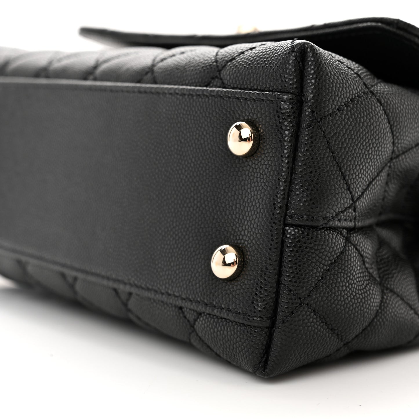 Caviar Quilted Mini Coco Handle Flap Black