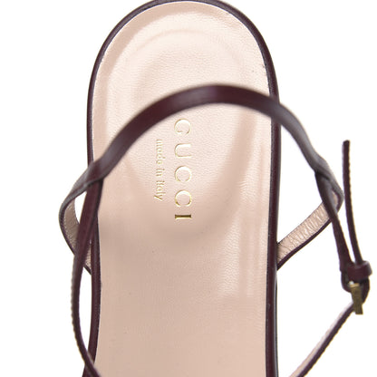 Gucci Lifford Calfskin GG Marmont Ankle Wrap Flat Sandals 39 Vintage Bordeaux 6 of 7