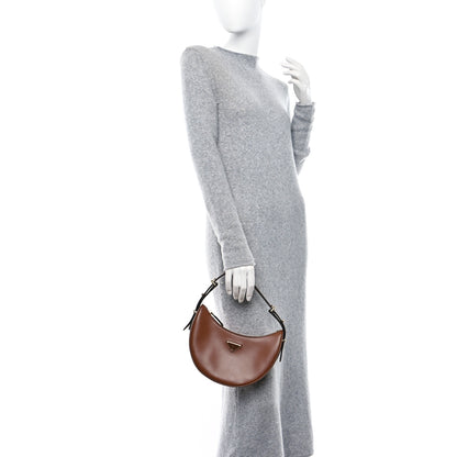 Prada Soft Calfskin Arque Shoulder Bag Cognac 2 of 11