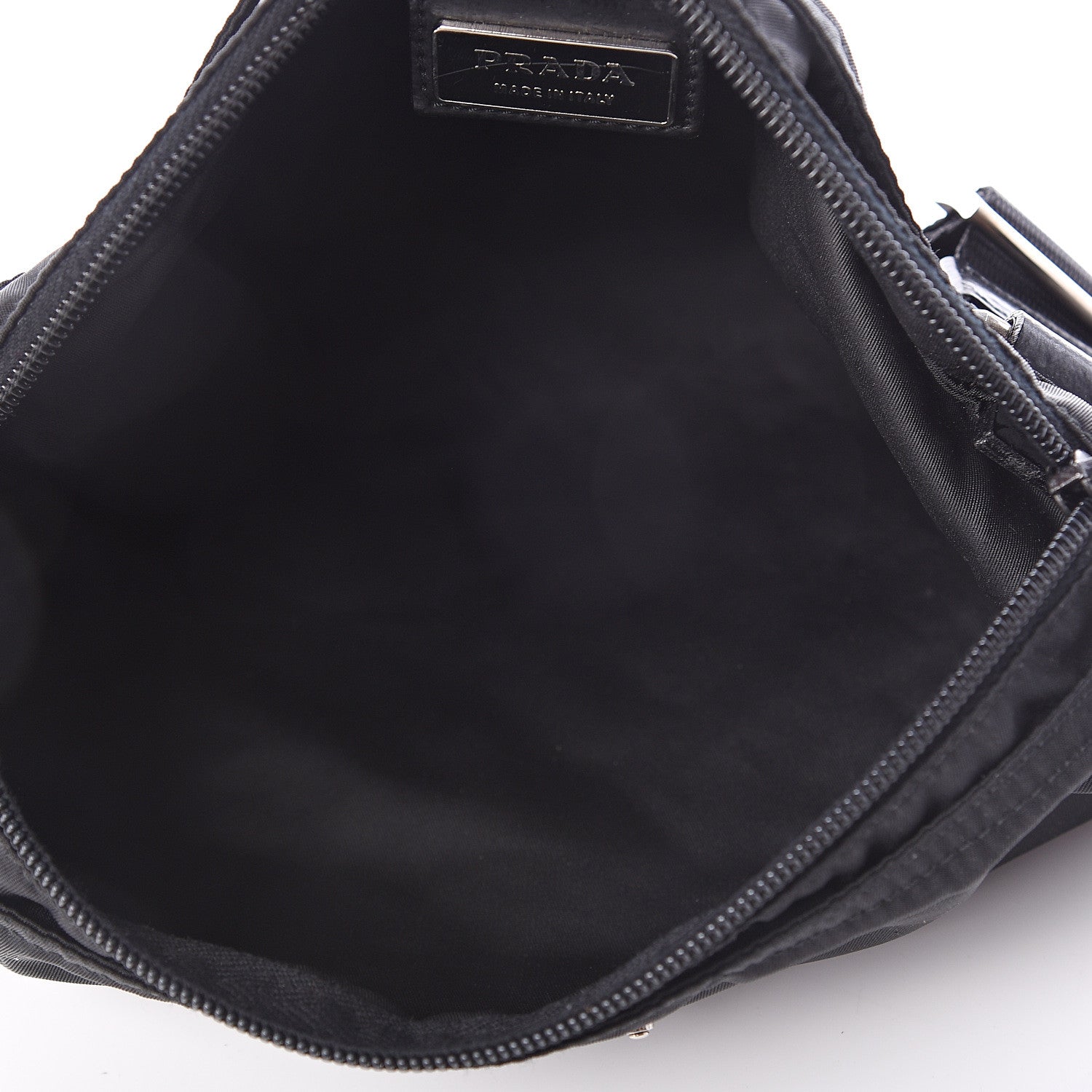 Prada Nylon Flat Messenger Bag Black 4 of 7