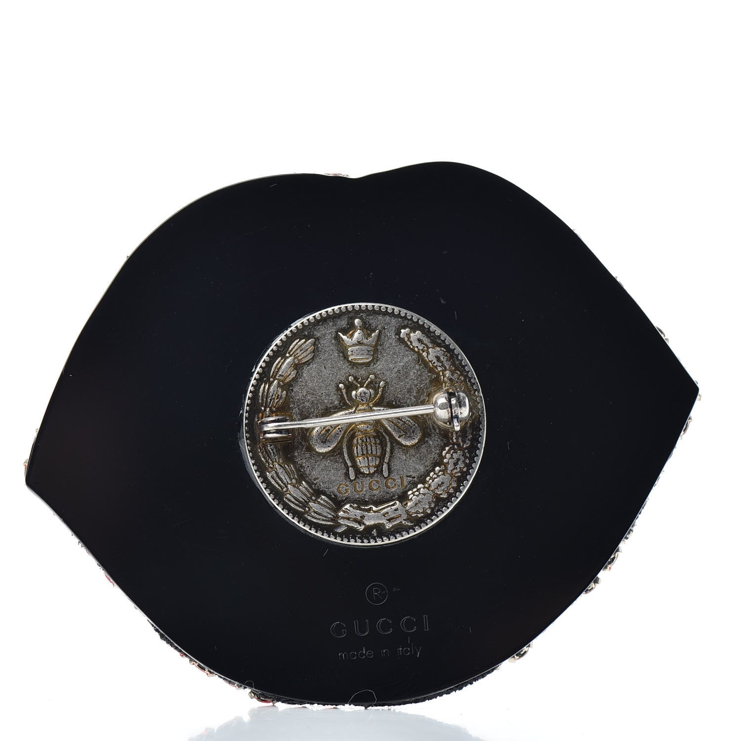 Gucci Crystal Beaded Lips Brooch Red 3 of 5