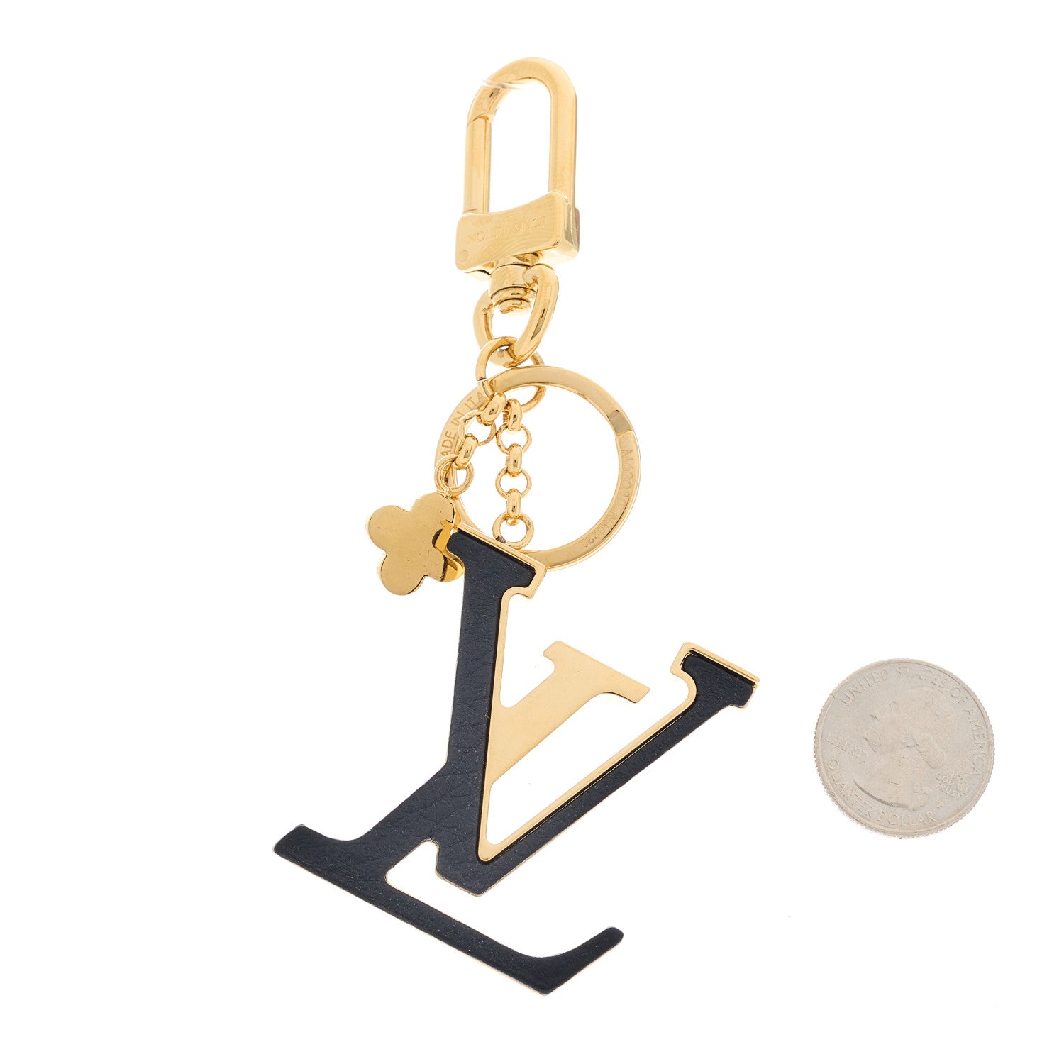 Louis Vuitton Metal Taurillon LV Capucines Bag Charm Key Holder Black 2 of 7