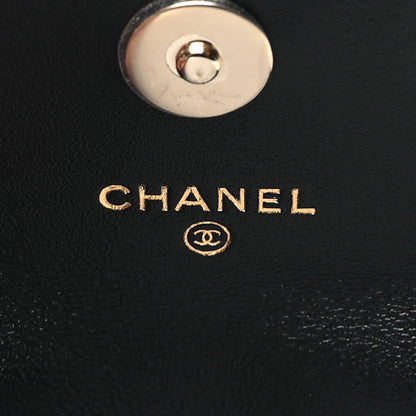 Chanel Lambskin Quilted Pearl Top Handle Clutch With Chain Black 7 of 12