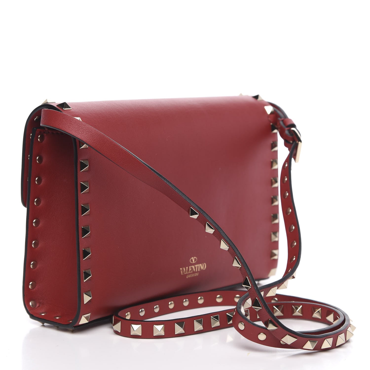 Valentino Garavani Vitello Medium Rockstud Flip Lock Crossbody Bag Rosso Valentino 3 of 9
