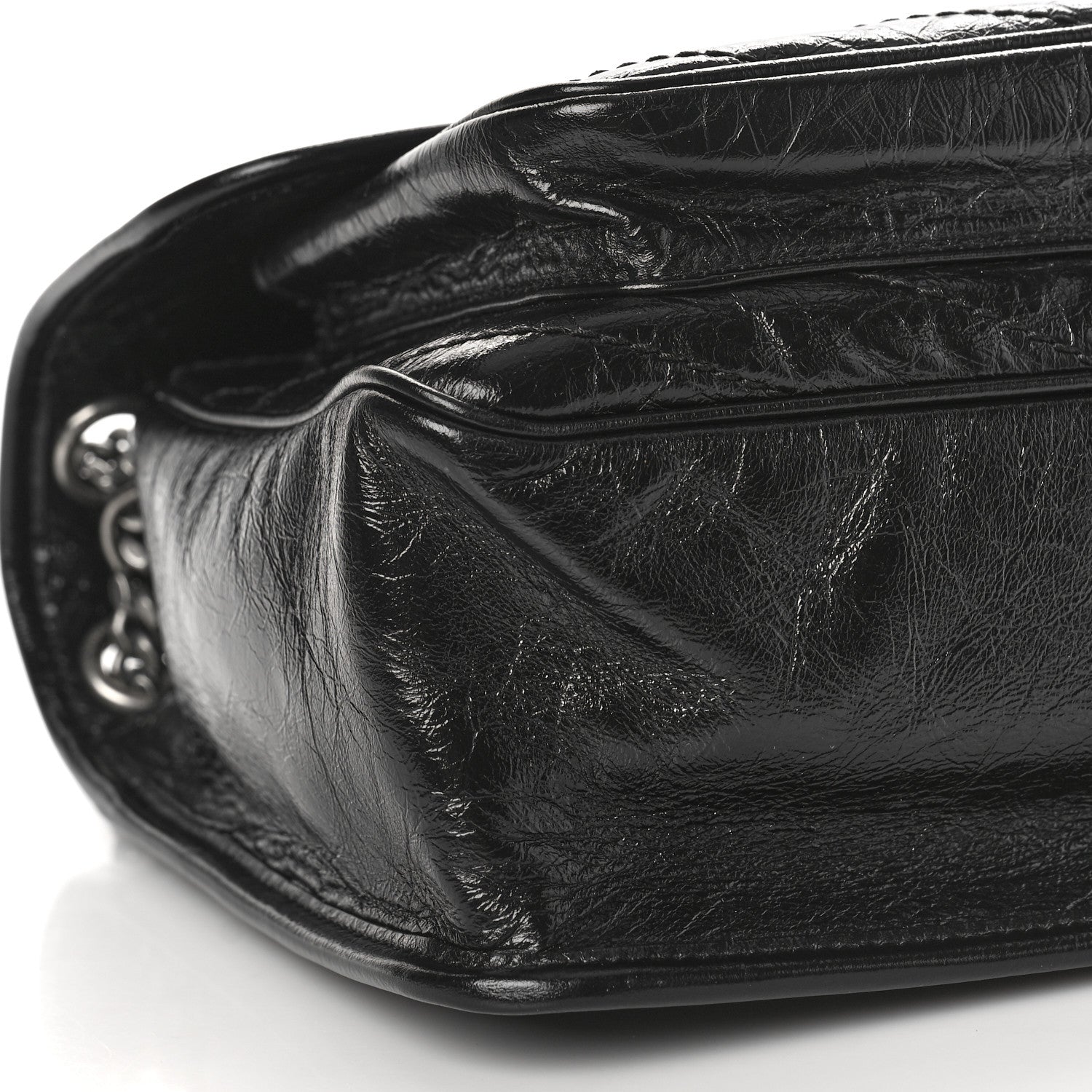 Saint Laurent Crinkled Calfskin Matelasse Monogram Medium Niki Chain Satchel Black 7 of 8