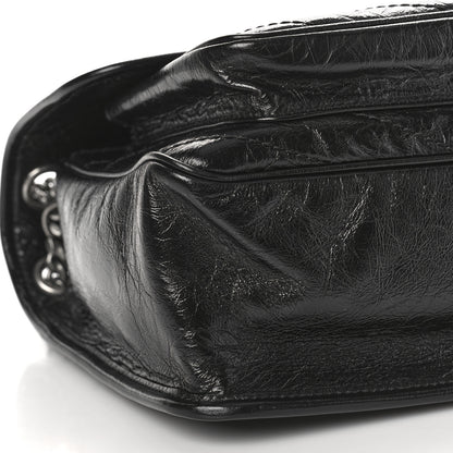 Saint Laurent Crinkled Calfskin Matelasse Monogram Medium Niki Chain Satchel Black 7 of 8