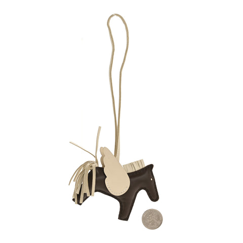 Milo Lambskin Grigri Rodeo Pegase Horse Bag Charm PM Chocolat Craie