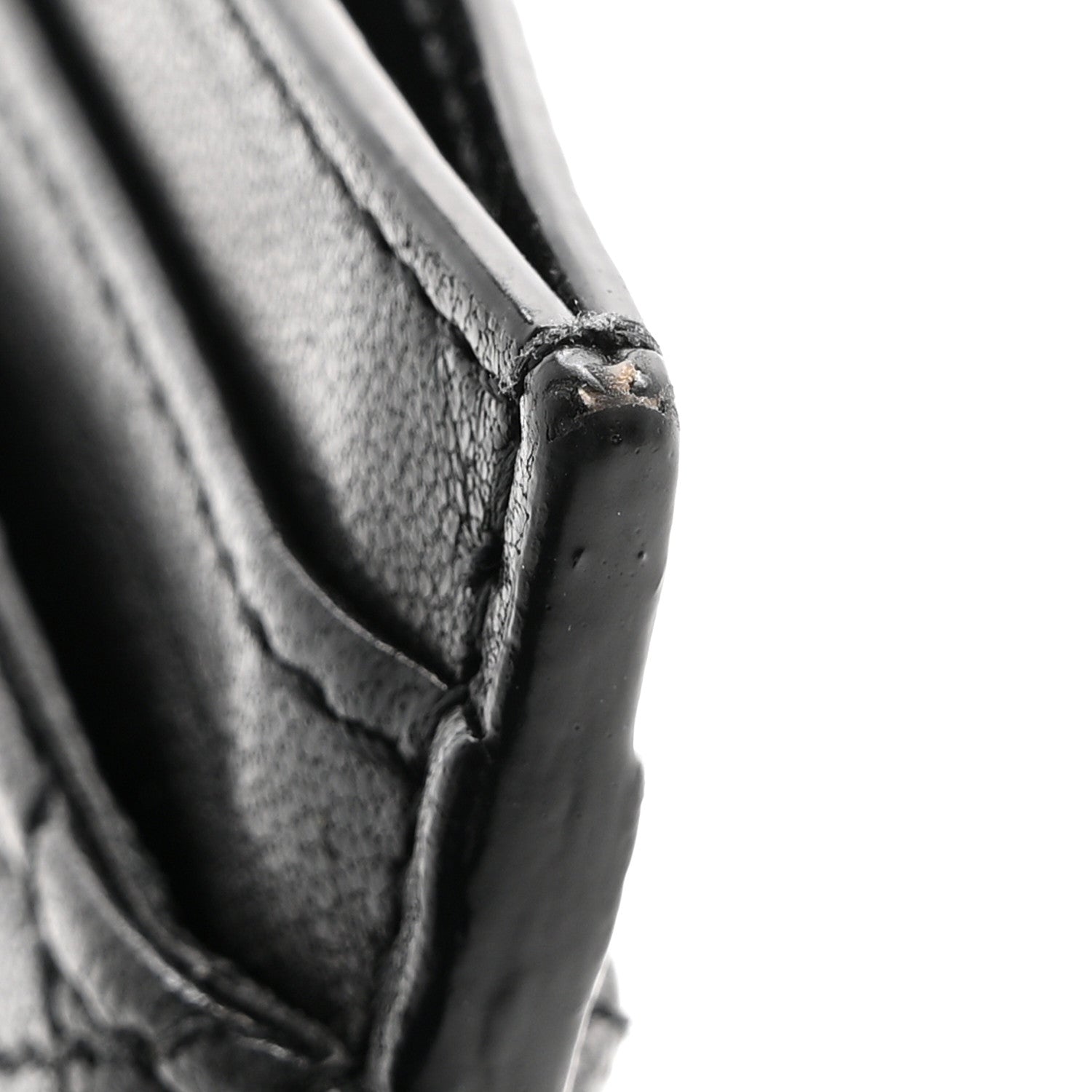 Saint Laurent Lambskin Quilted Gaby Credit Card Case Black 9 of 12
