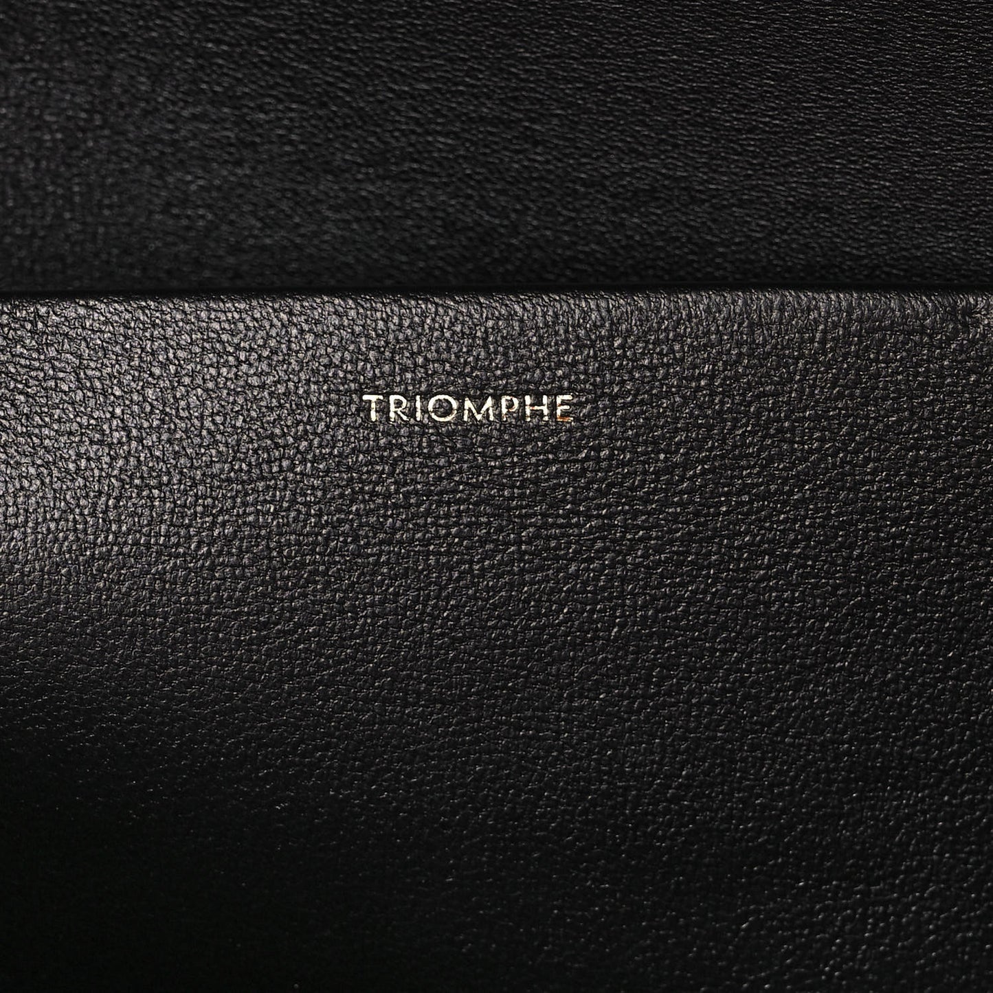 Shiny Calfskin Triomphe Clutch Black