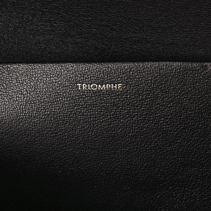 Celine Shiny Calfskin Triomphe Clutch Black 6 of 11