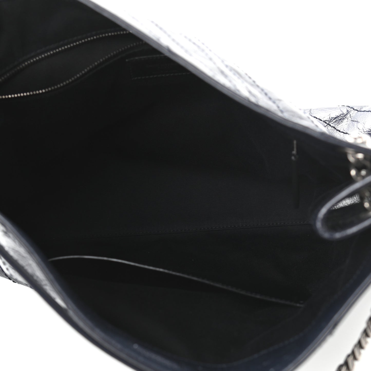 Crinkled Calfskin Matelasse Monogram Niki Shoulder Bag Deep Marine