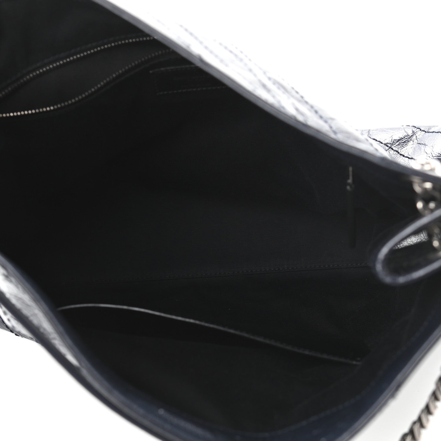 Saint Laurent Crinkled Calfskin Matelasse Monogram Niki Shoulder Bag Deep Marine 5 of 10