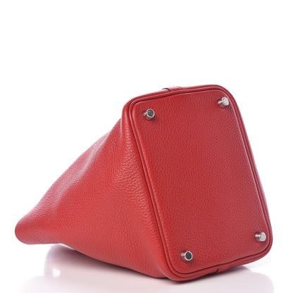 Hermes Taurillon Clemence Picotin Lock 18 PM Rouge Casaque 4 of 10