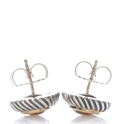 David Yurman Sterling Silver 14K Yellow Gold Citrine 7mm Albion Cable Earrings 3 of 5