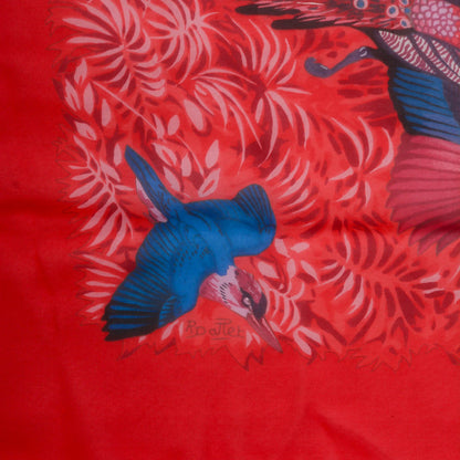 Hermes Mousseline Silk La Treve De L'eau Scarf 140 Rouge Vif Violine Ardoise 3 of 7
