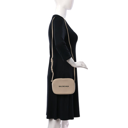 Balenciaga Calfskin Logo XS Everyday Camera Bag Light Beige Black 2 of 10