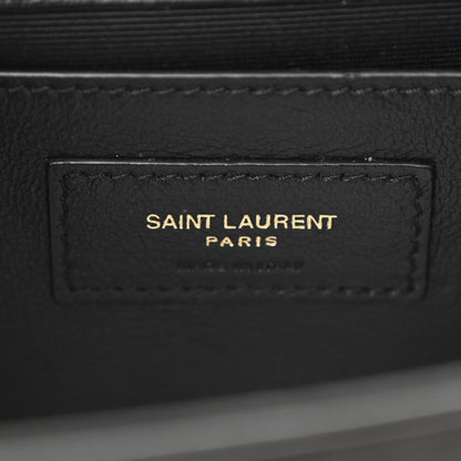 Saint Laurent Crocodile Embossed Nubuck Small Monogram Kate Satchel Black 6 of 10