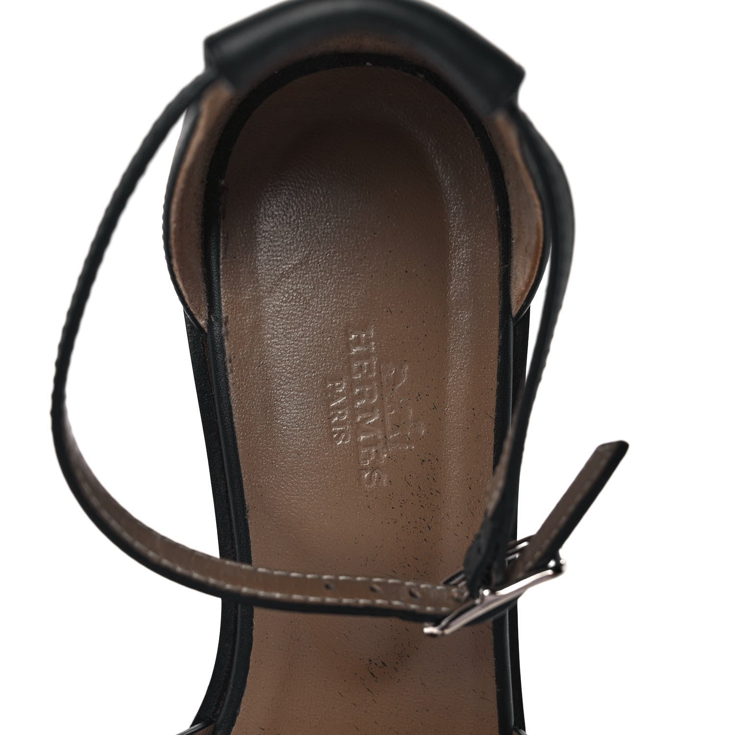 Hermes Calfskin Santorini Sandals 38 Black 7 of 8