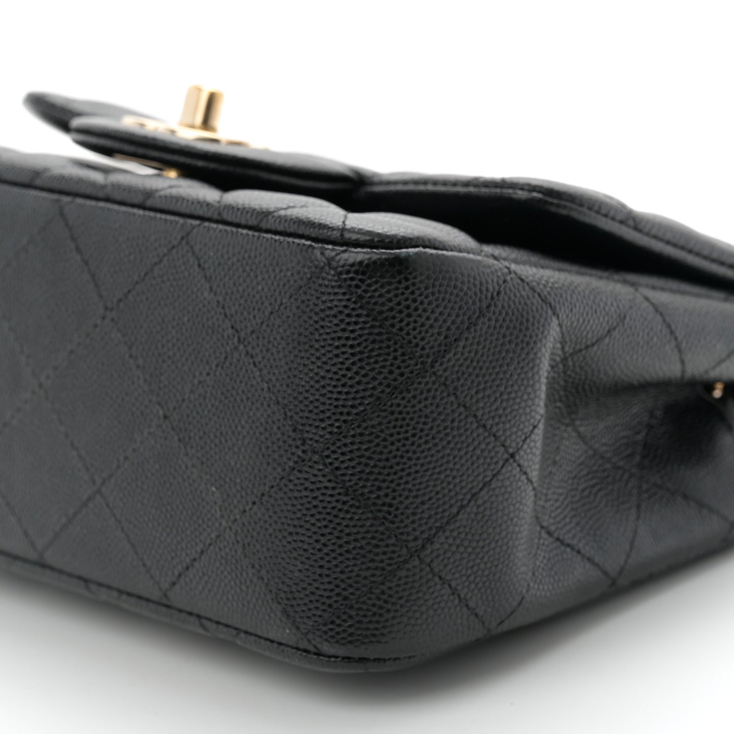Caviar Quilted Mini Square Flap Black