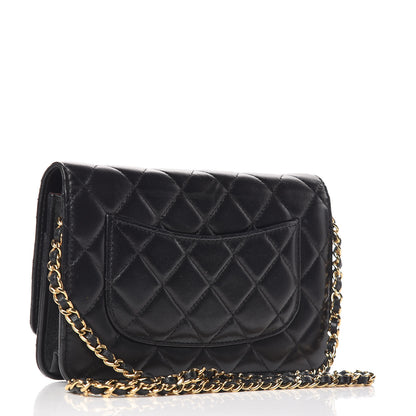 Chanel Lambskin Quilted Wallet On Chain WOC Black 3 of 12