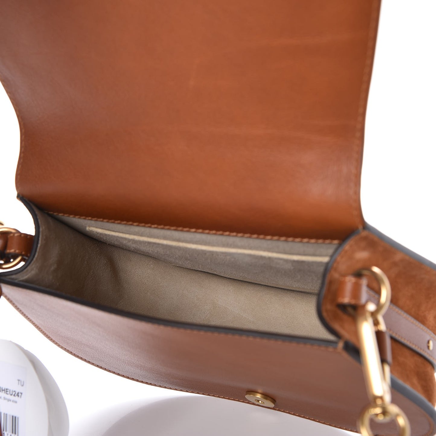 Calfskin Suede Medium Nile Bracelet Bag Caramel