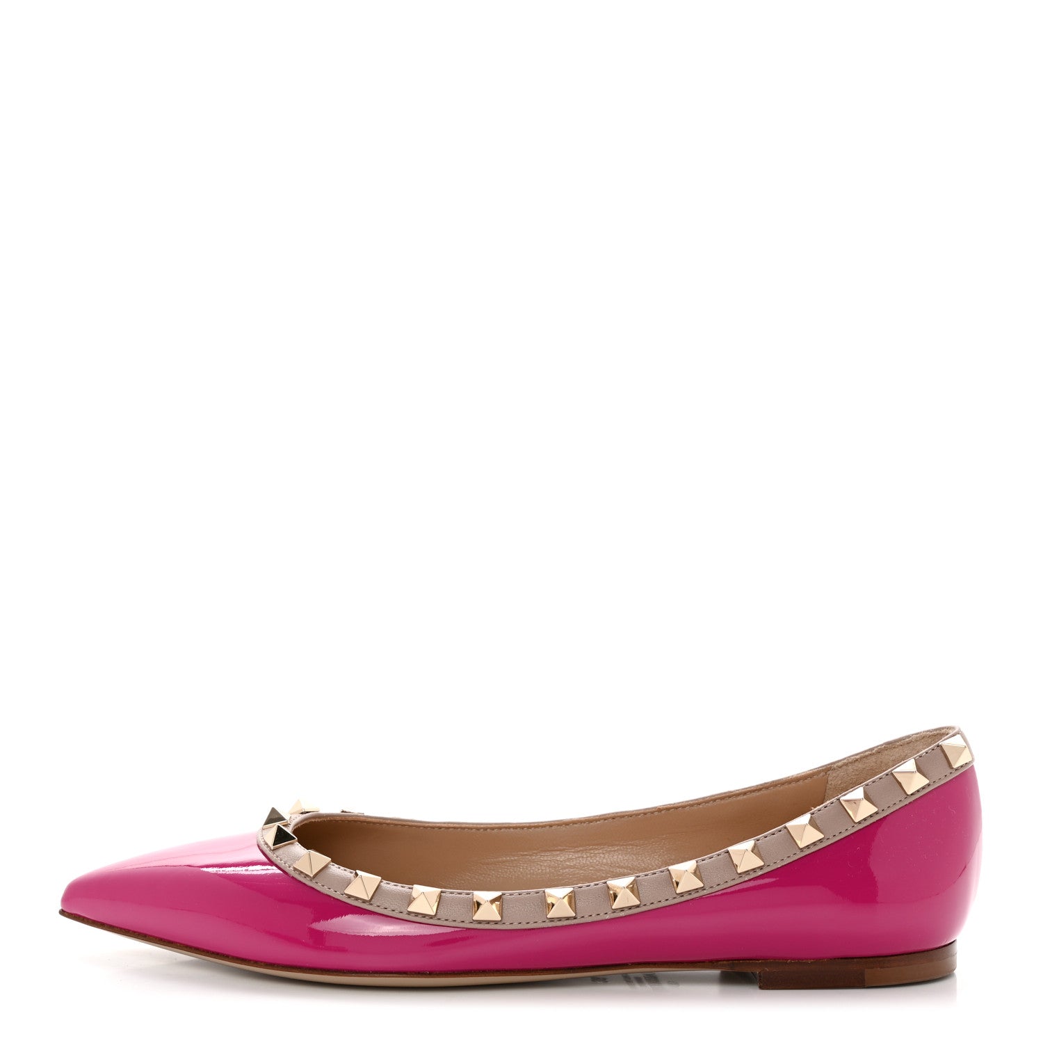 Valentino Garavani Patent Nappa Rockstud Ballerina Flats 36 Rose Violet Poudre 1 of 9