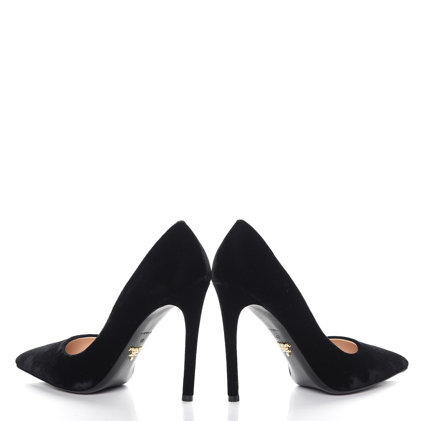 Velvet Pointed Toe Pumps 40 Black