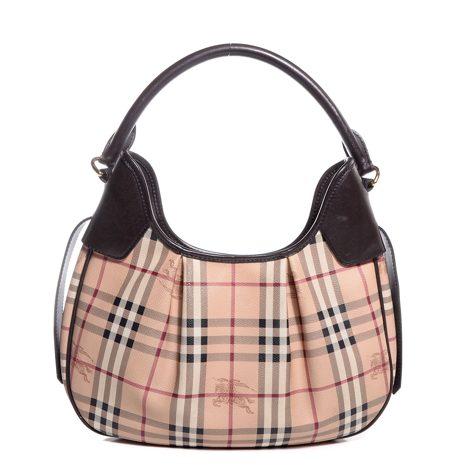 Burberry Haymarket Check Small Brooklyn Hobo Brown 1 of 11