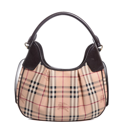Burberry Haymarket Check Small Brooklyn Hobo Brown 1 of 11