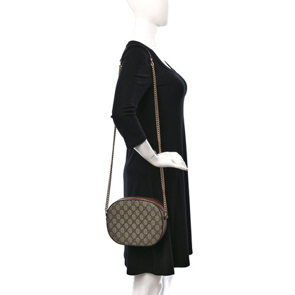 Gucci GG Supreme Monogram Cuoio Toscano Mini Chain Shoulder Bag Beige Ebony Cuir 2 of 13